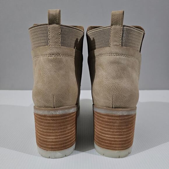 NEW Korks Kork Ease Elsie Ankle Bootie Womens 11 Light Tan Chunky Heel Chelsea - Picture 6 of 12